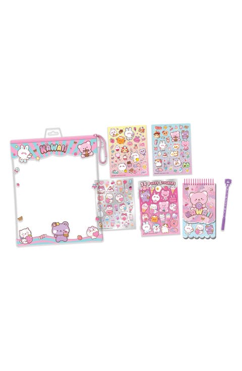 Kids' Kawaii Critters Sticker Portfolio Stationary Set (Big Kid)