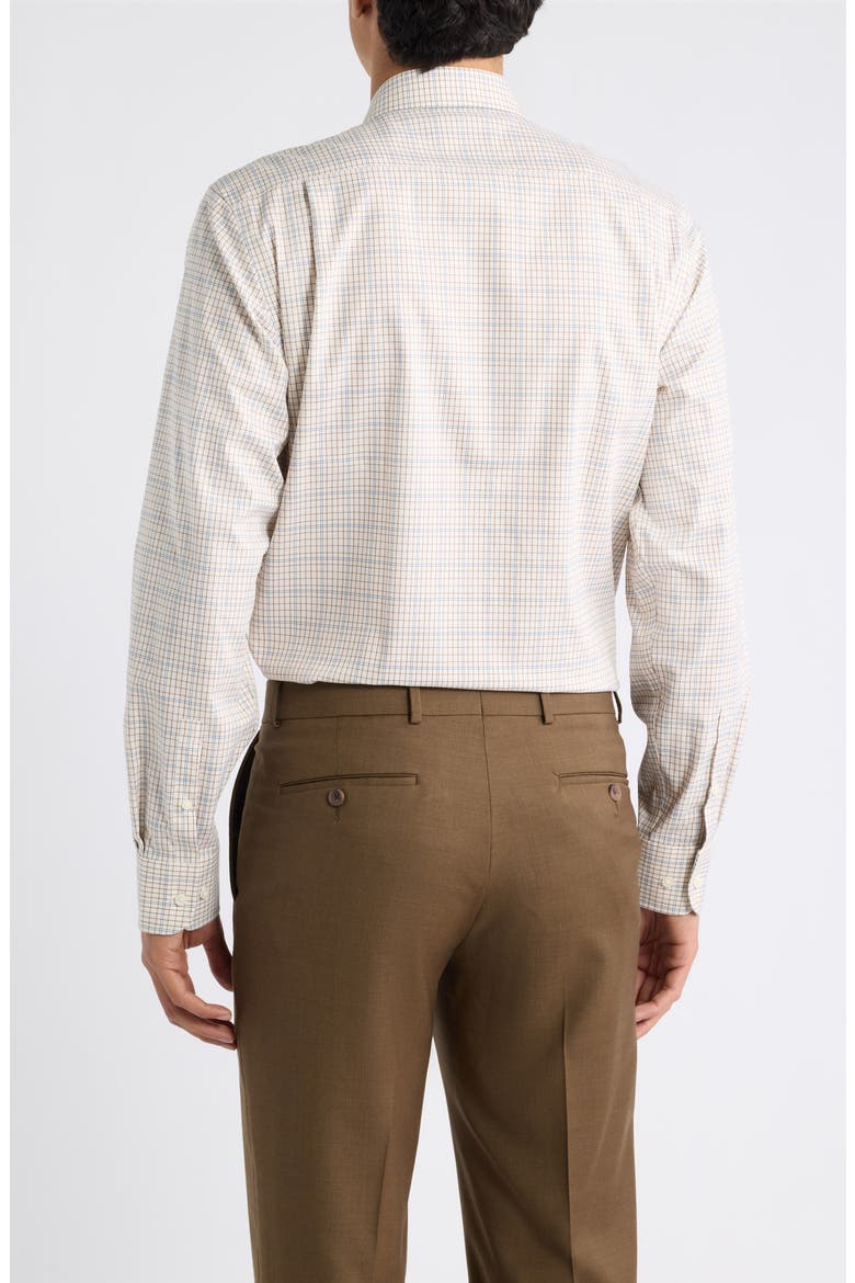 Modern Fit Spread Collar Plaid Pima Cotton Shirt, Alternate, color, CHESTNUT PLAID