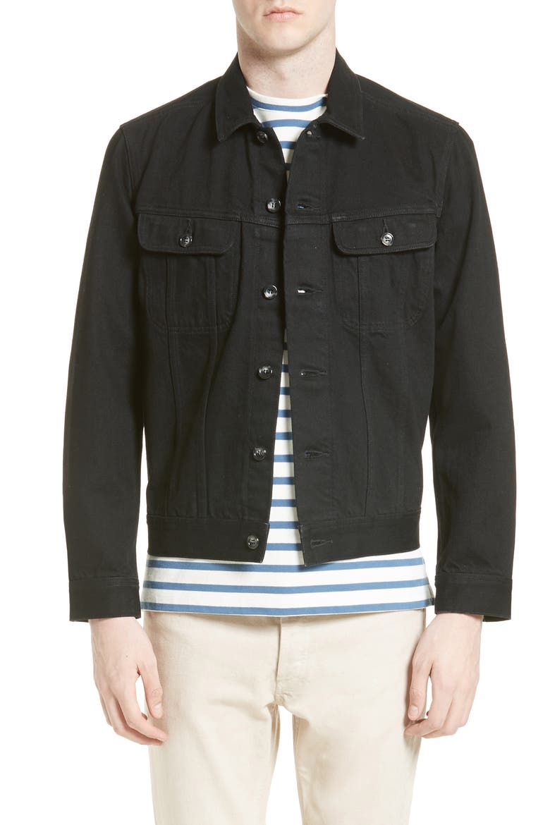 Veste Benjamin Denim Jacket, Main, color, BLACK