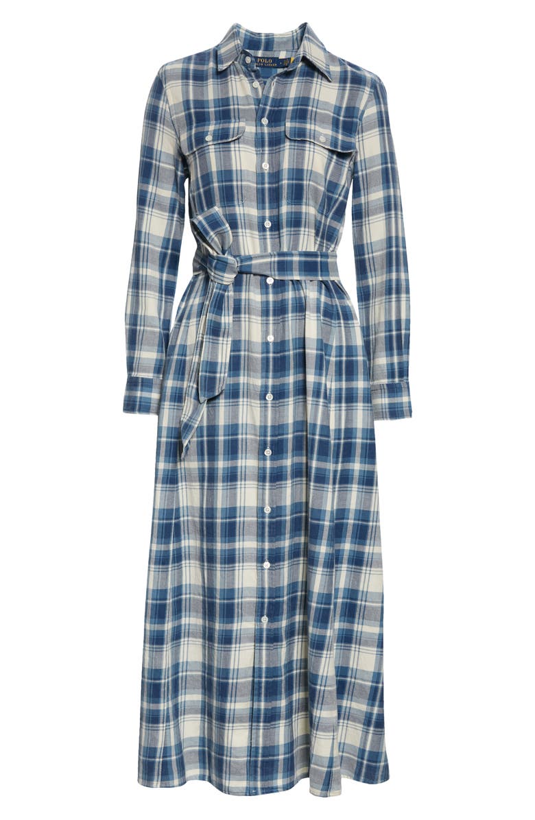 Polo Ralph Lauren Stephanie Plaid Long Sleeve Cotton Shirtdress, Alternate, color, 
