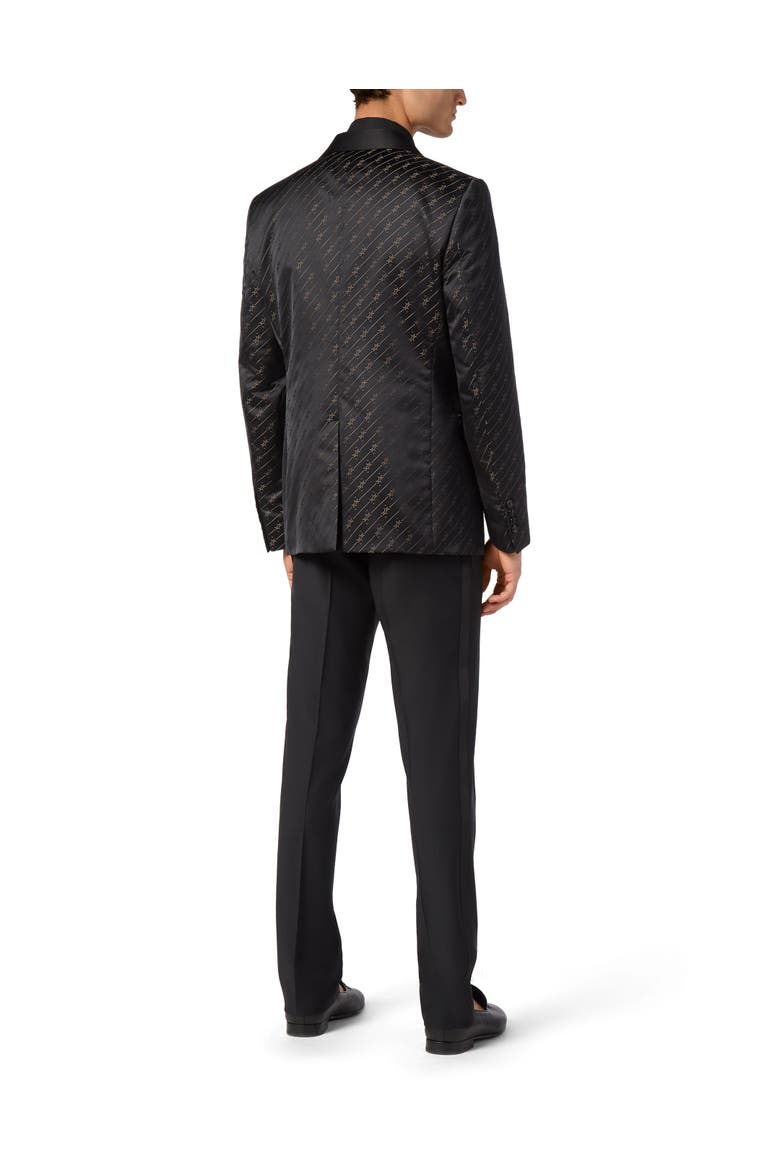 Jacquard/Silk Blazer Men, Alternate, color, black