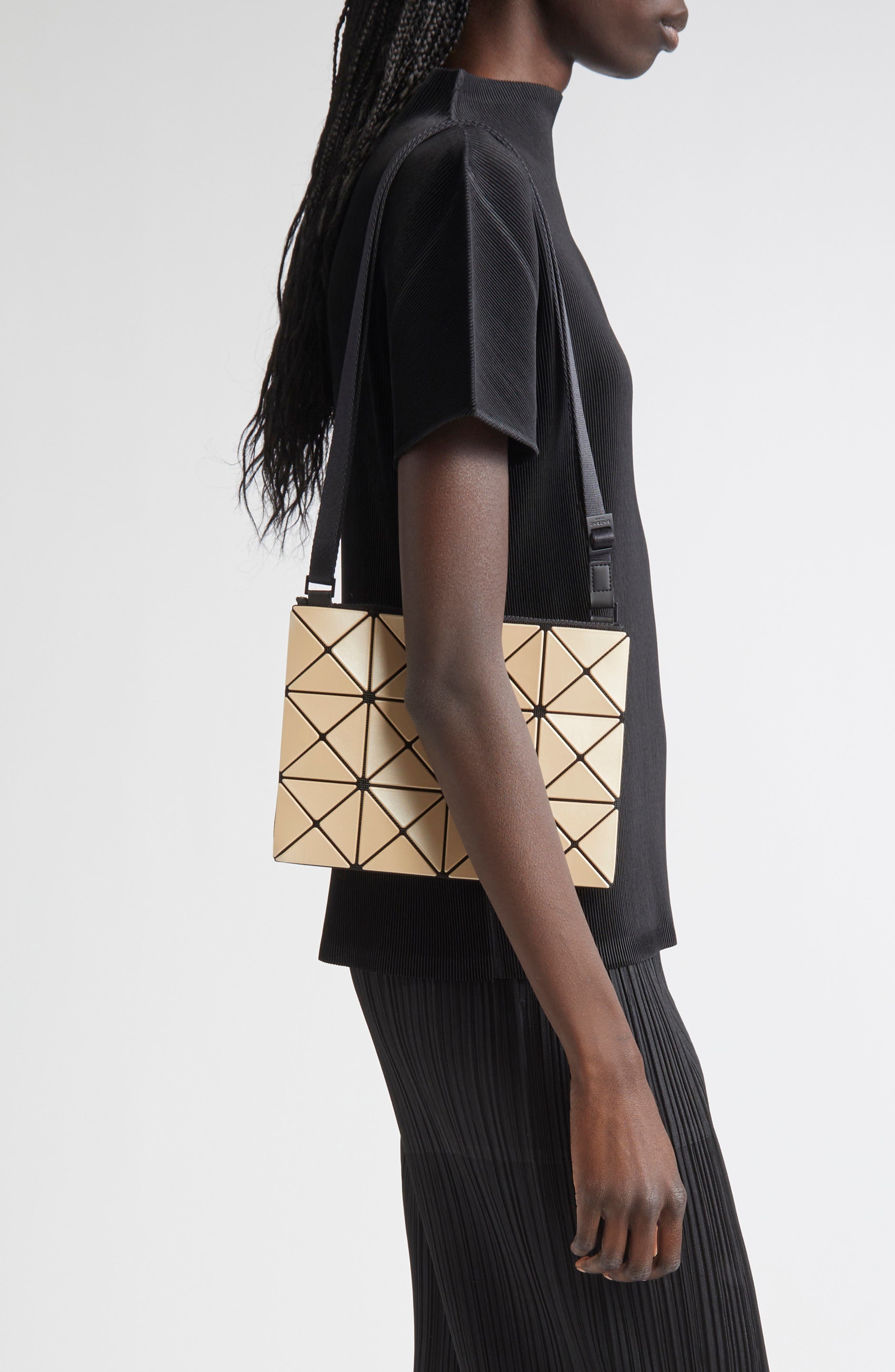 Bao Bao Issey Miyake Lucent Metallic Crossbody Bag, Alternate, color, Matte Beige