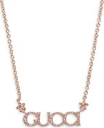 Gucci Crystal Script Necklace