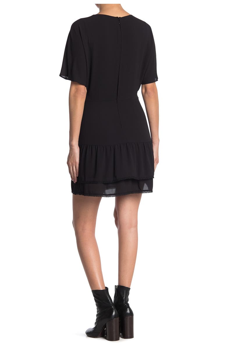 AllSaints Marley V-Neck Short Sleeve Tiered Ruffle Dress, Alternate, color, 