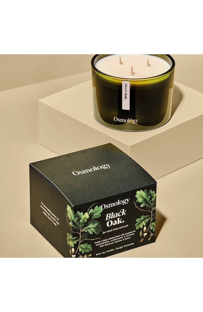 Osmology Black Oak Scented Triple Wick Candle, Alternate, color, Black