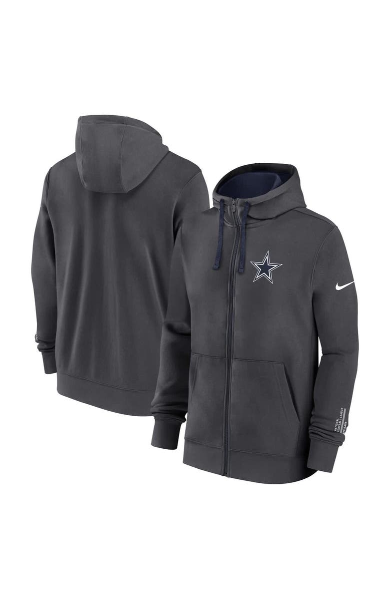 Nike Men's Nike Anthracite Dallas Cowboys Primetime Club Full-Zip Hoodie, Main, color, Anthracite