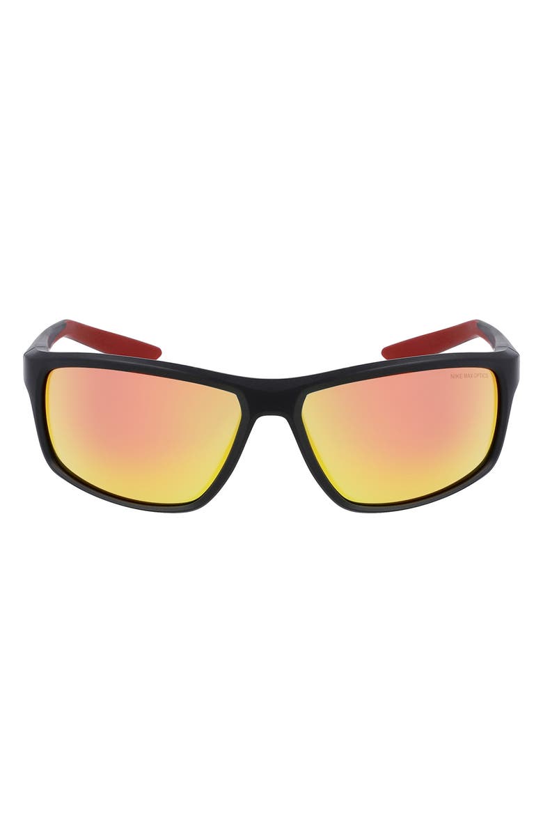 Nike Adrenaline 64mm Rectangular Sunglasses, Main, color, 