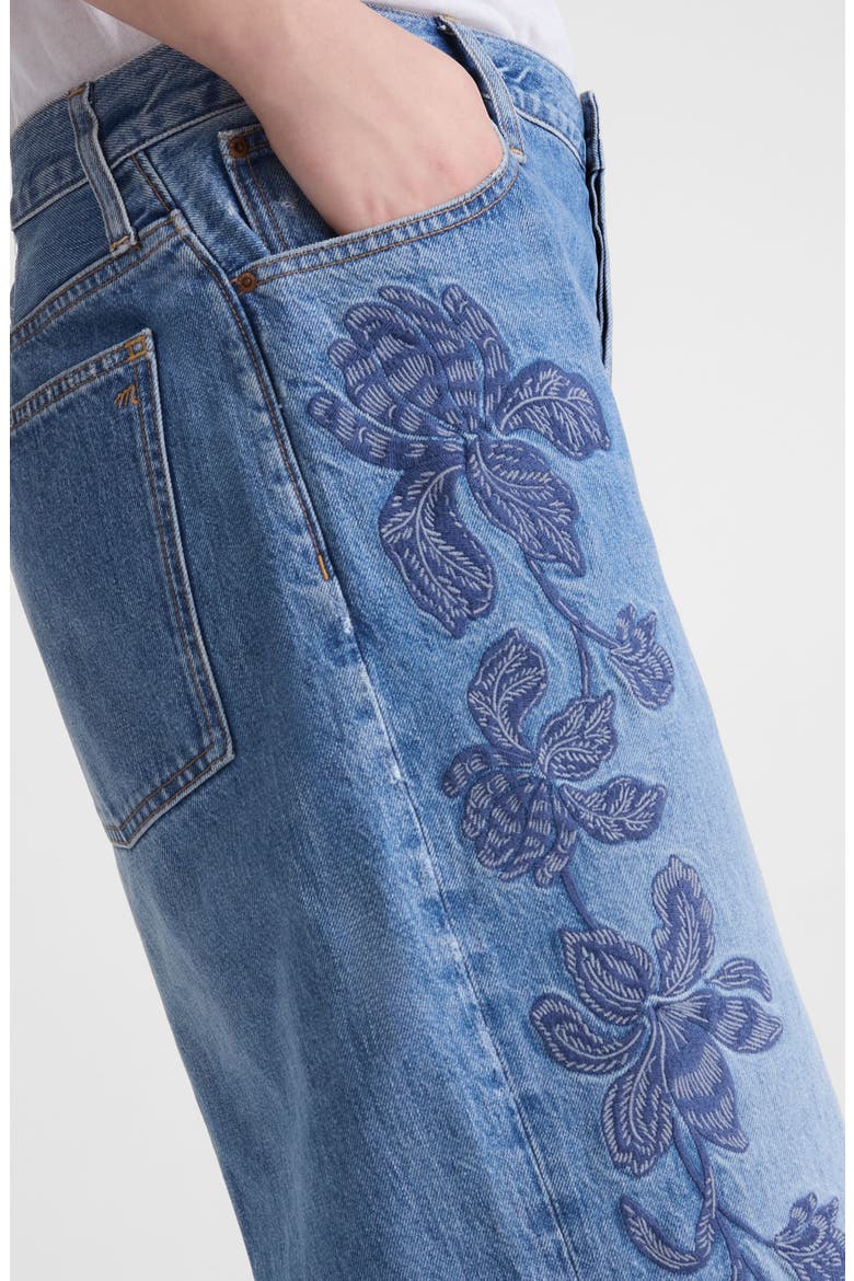 Embroidered Low Slung Baggy Crop Jeans, Alternate, color, WORN MID INDIGO