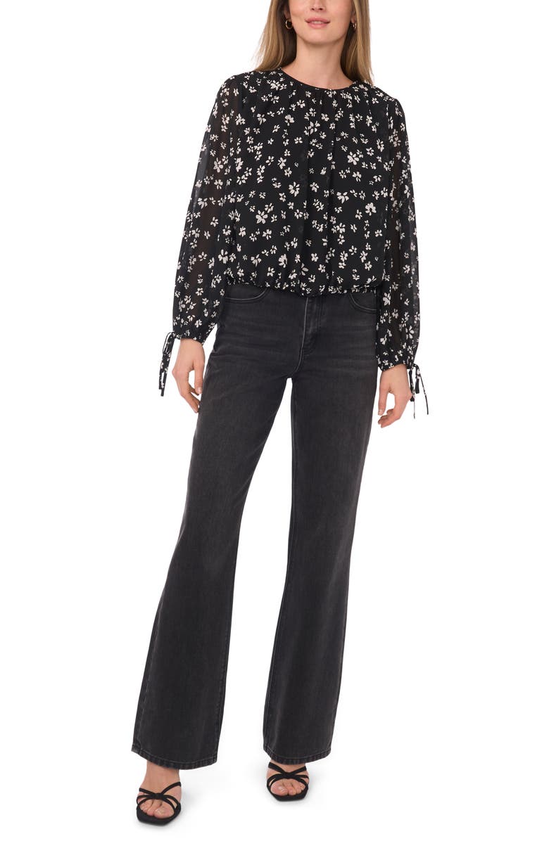 Parker Long Sleeve Floral Top, Alternate, color, Rich Black