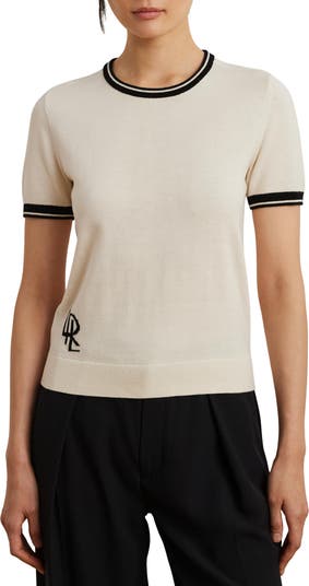 ラルフ・ローレン Lauren Ralph Lauren Floral Cotton-Blend Short-Sleeve Sweater レディース Floral Cotton-Blend Short-Sleeve Sweater