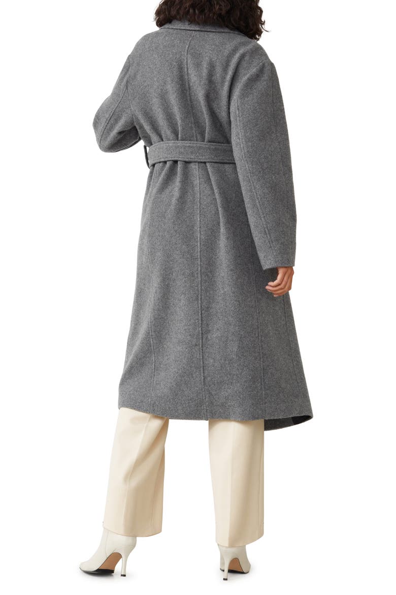 Belted Wool Wrap Coat, Alternate, color, GREY MELANGE