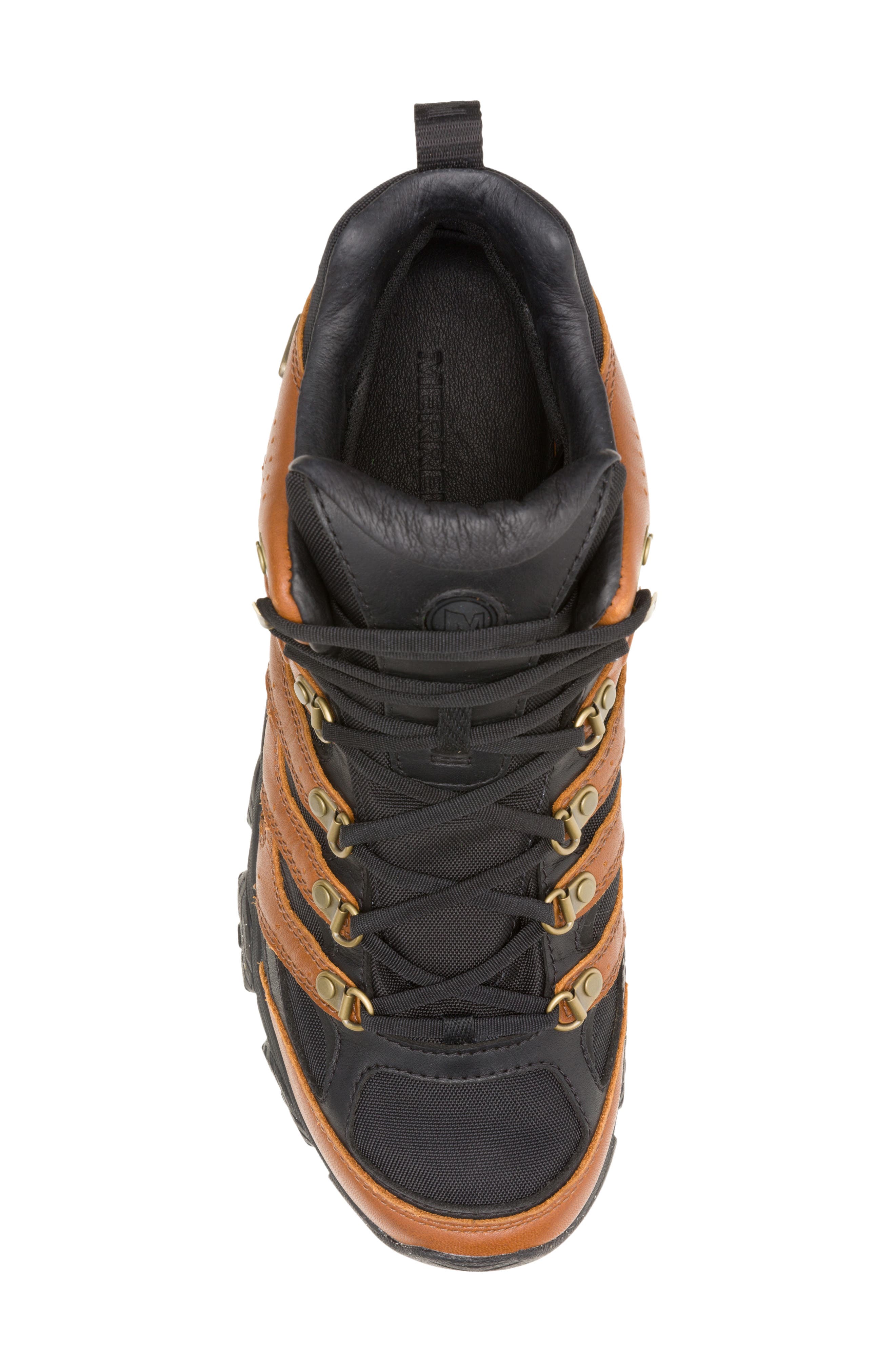 Merrell Moab 3 Luxe Leather Waterproof Mid Hiking Boot, Alternate, color, Black/ Brown