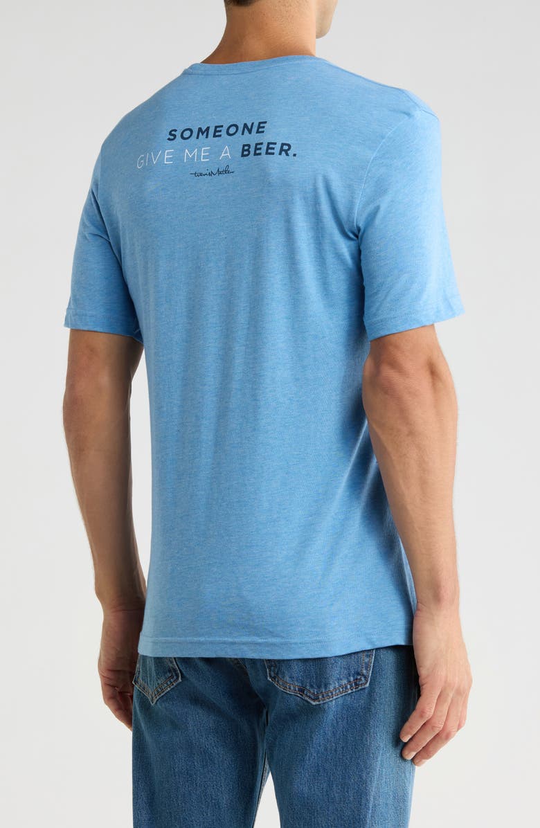 TravisMathew Never Drinking Again Graphic T-Shirt, Alternate, color, Heather Blue