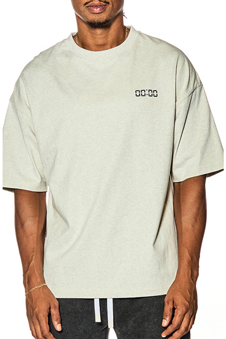 The 00:00 Essentials Oversize Cotton Graphic T-Shirt, Main, color, WHITE MARL
