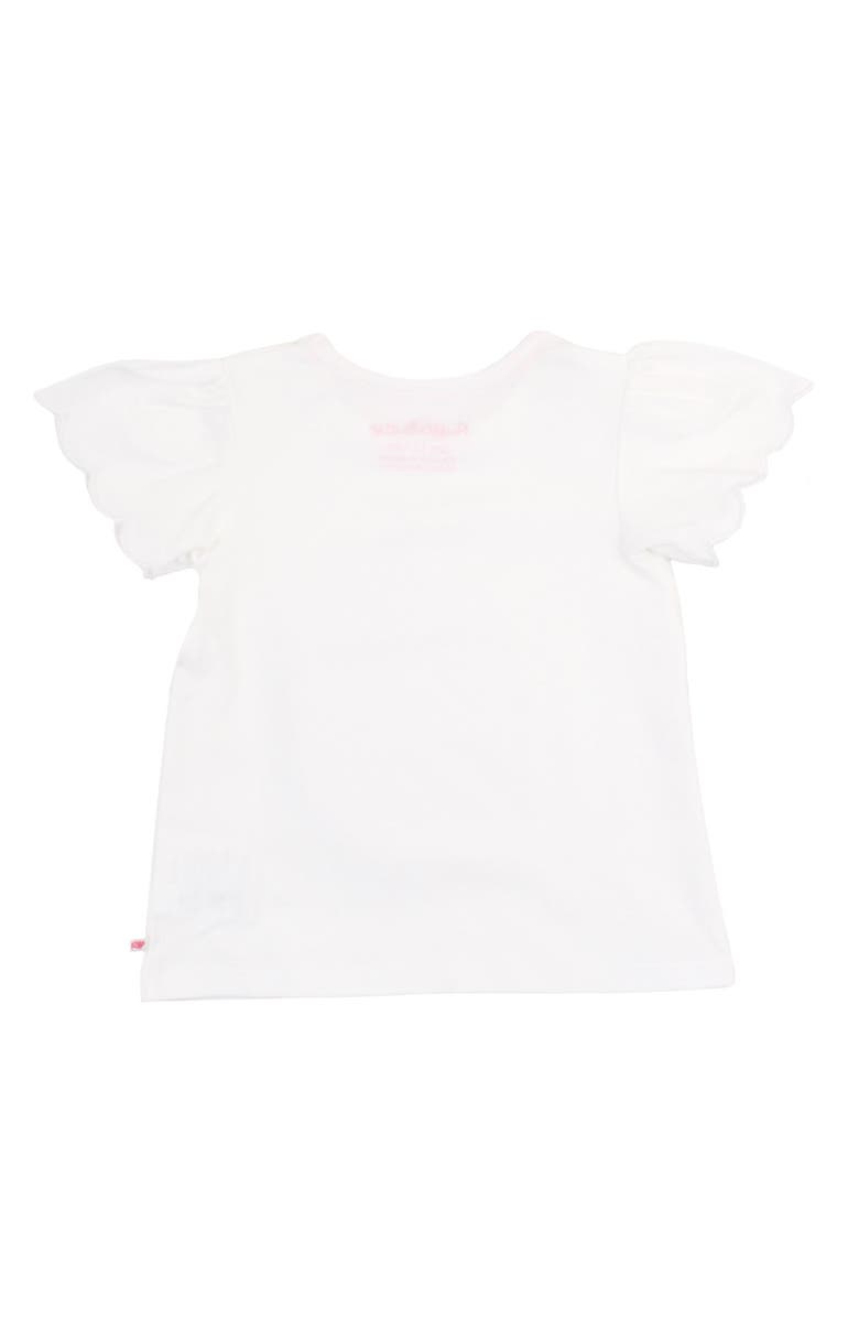 RuffleButts Toddler Girls Short Sleeve Scallop Tee, Alternate, color, White