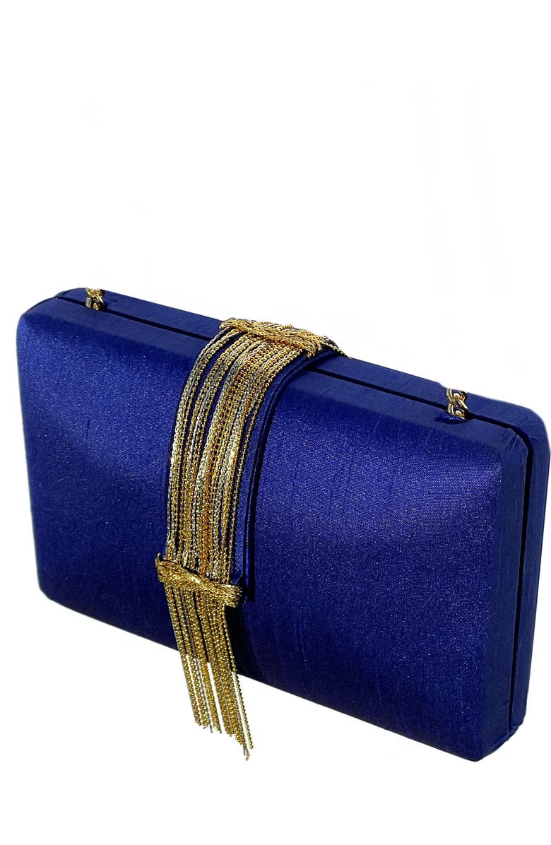 Simitri Jewel Fringe Clutch, Alternate, color, Sapphire Blue