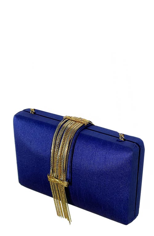 Simitri Jewel Fringe Clutch In Blue