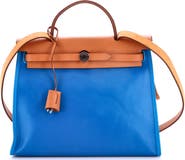Pre-Owned Hermes Herbag Zip Berline Vache Canvas and Leather 31
