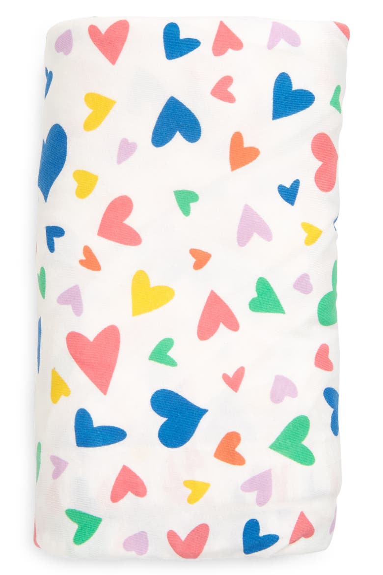 Organic Fitted Crib Sheet, Main, color, PURPLE/ PINK