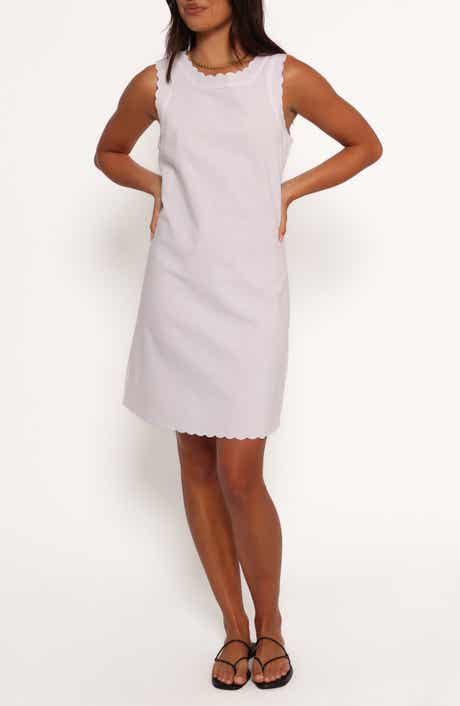 Petal & Pup Ariah Scalloped Sleeveless Linen & Cotton Shift Dress