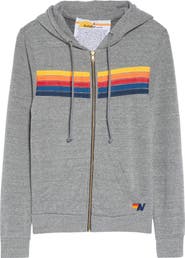【n.k atelier】 stripe hoodie Aviator Nation 5 Stripe Zip Unisex Hoodie in NAVY // BLUE