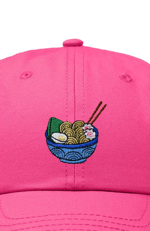 Dalix Noodles Embroidered Casual Cap In Hot Pink
