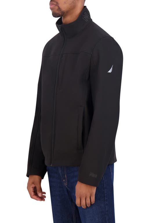 Nautica Water Resistant Softshell Jacket In Black
