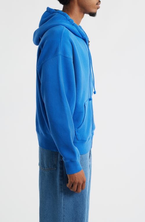 Elwood Core Oversize Terry Full Zip Hoodie In Blue