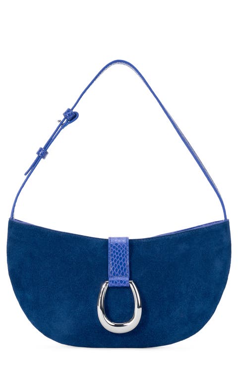 Harlow Crescent Suede Shoulder Bag