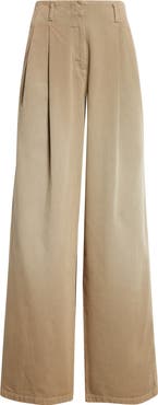 Golden Goose Journey Hollywood Waist Twill Wide Leg Pants