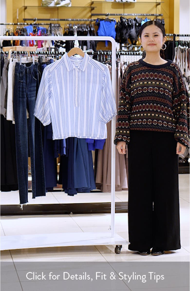 Allison Variegated Stripe Linen Blend Top, sales video thumbnail