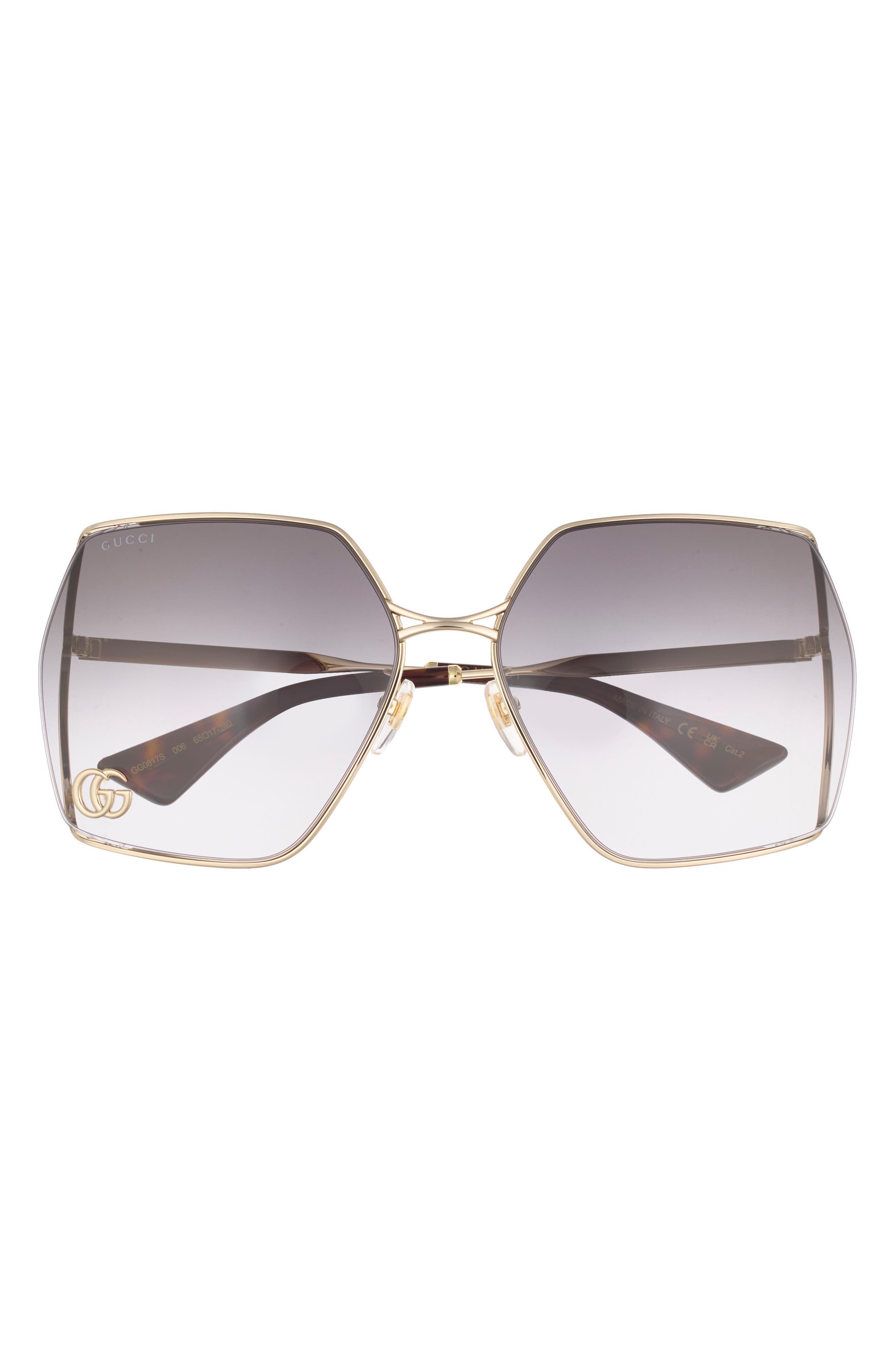 Gucci 65mm Oversize Rectangular Sunglasses