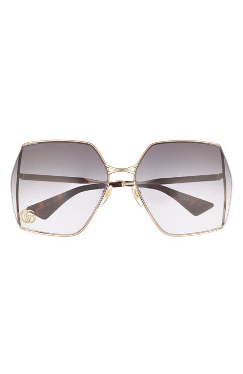 65mm Oversize Rectangular Sunglasses