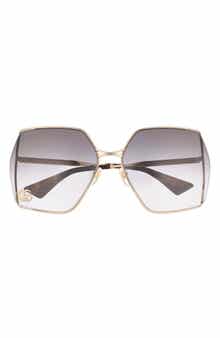Gucci 65mm Oversize Rectangular Sunglasses