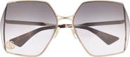 Gucci 65mm Oversize Rectangular Sunglasses