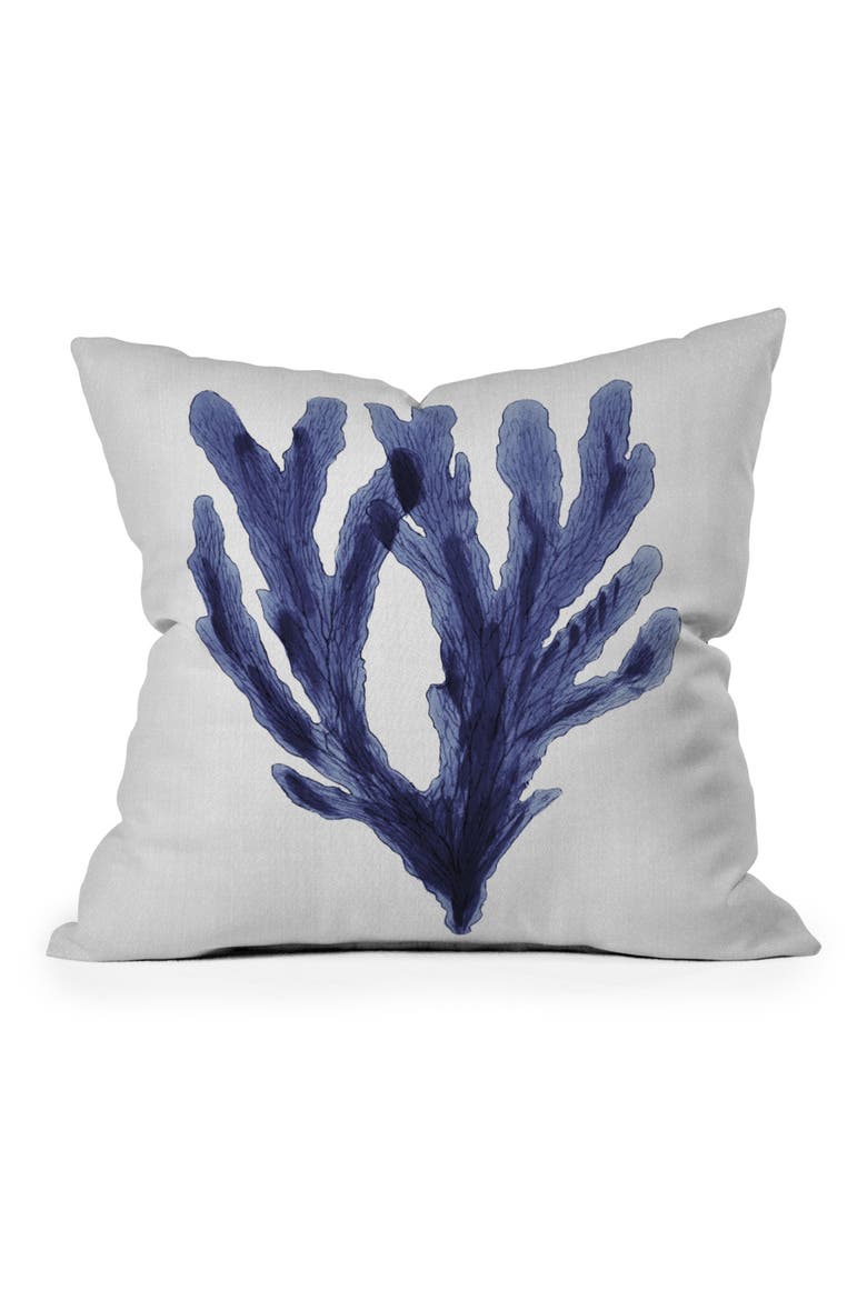 Seaweed Square Throw Pillow, Main, color, BLUE