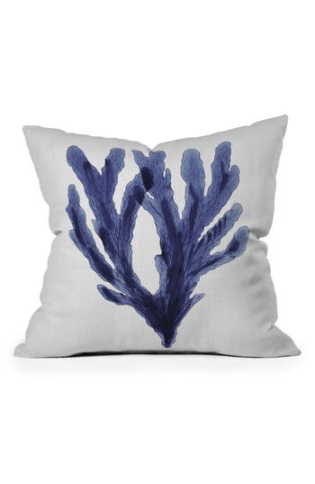 Deny Designs Seaweed Square Throw Pillow In Blue
