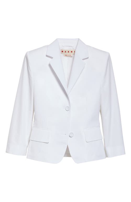 Marni Compact Organic Cotton Poplin Baby Jacket In Lily White