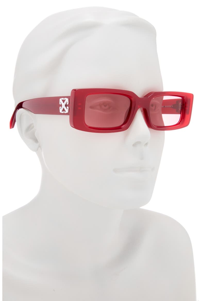 50mm Arthur Rectangular Sunglasses, Alternate, color, BURGUNDY BURGUNDY