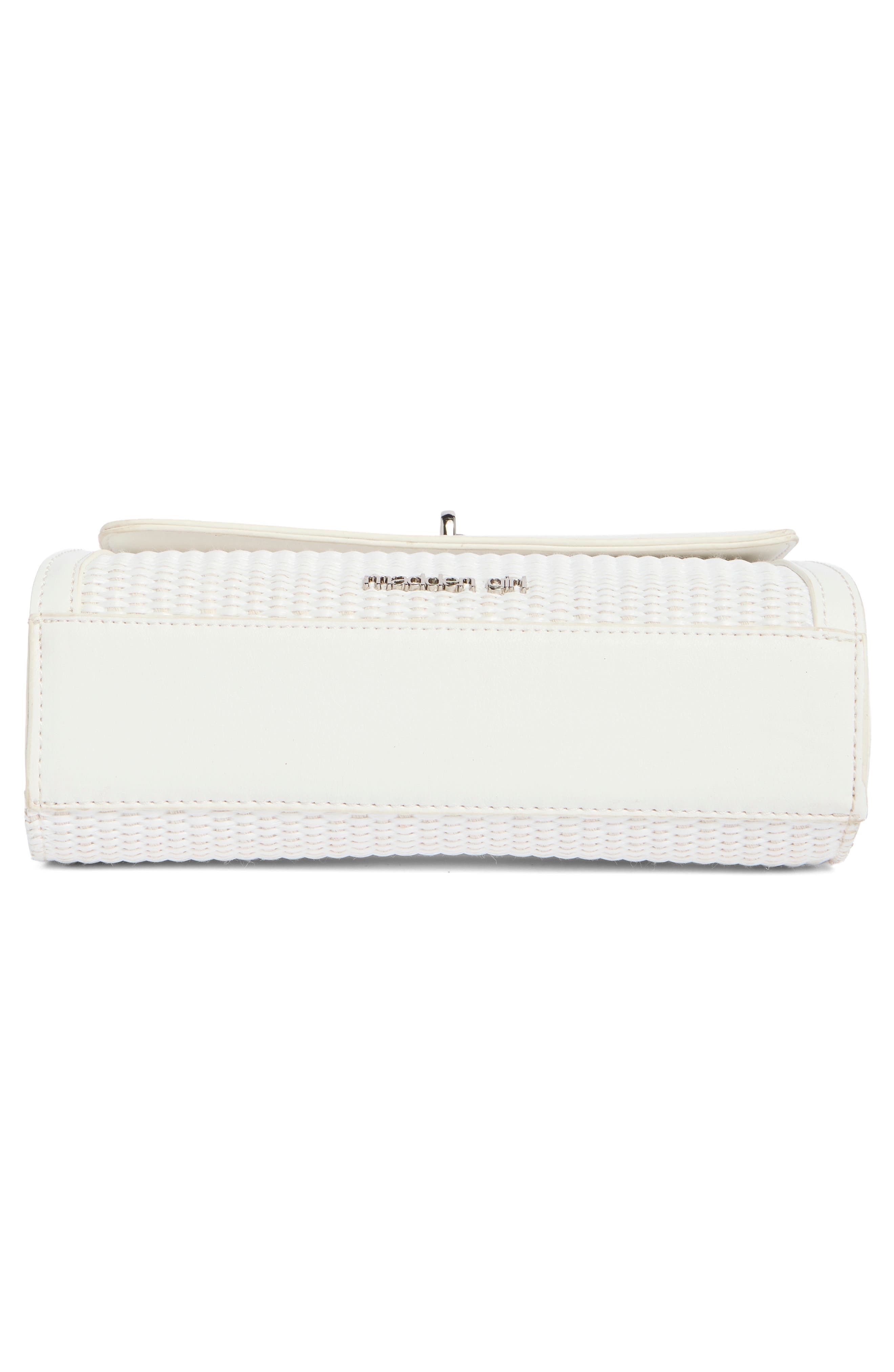 Madden Girl Scarf & Fruit Charm Straw Handbag, Alternate, color, White