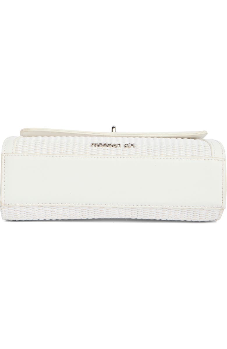 Madden Girl Scarf & Fruit Charm Straw Handbag, Alternate, color, White