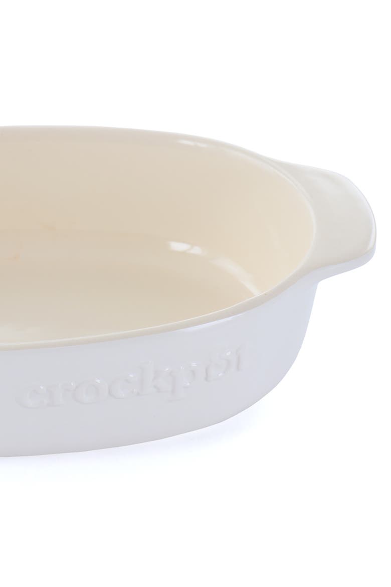 2.5 Quart Oval Stoneware Casserole, Alternate, color, White