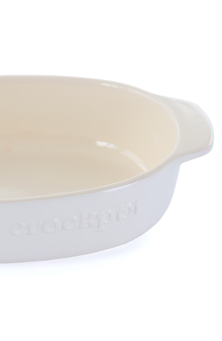 Crock-pot 2.5 Quart Oval Stoneware Casserole, Alternate, color, White