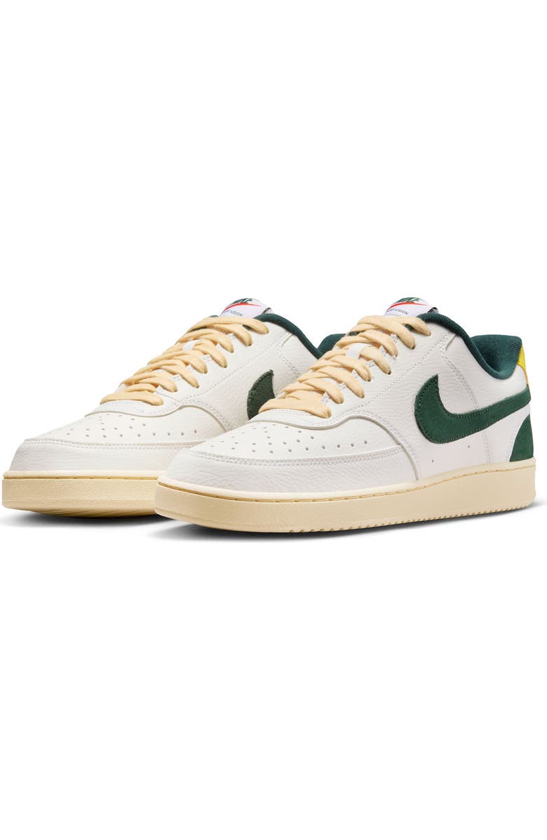 Nike Court Vision Low Sneaker, Main, color, Sail/ Pro Green/ Picante Red