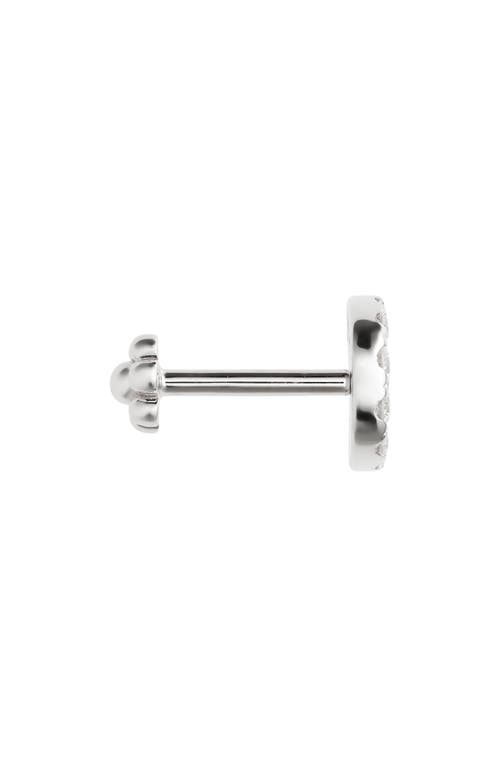 Maria Tash Diamond Moon Threaded Stud Earring In White Gold