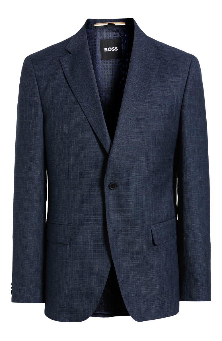 BOSS Hutson Crosshatch Virgin Wool Sport Coat, Alternate, color, Open Blue