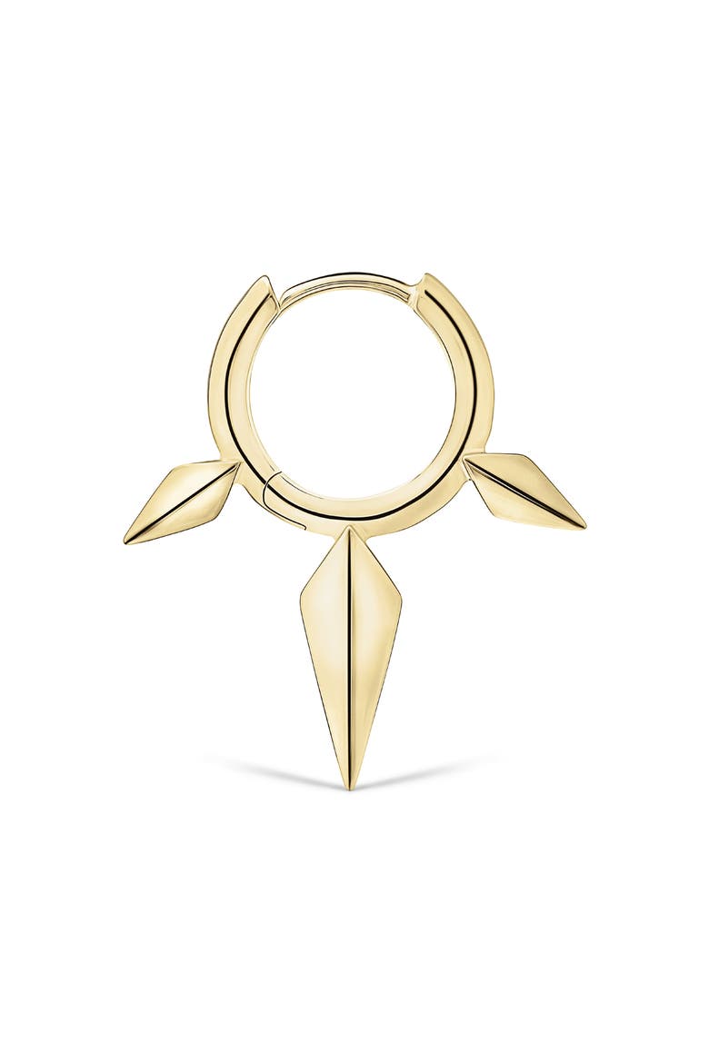 Triple Spike Single Hoop Earring, Alternate, color, YELLOW GOLD