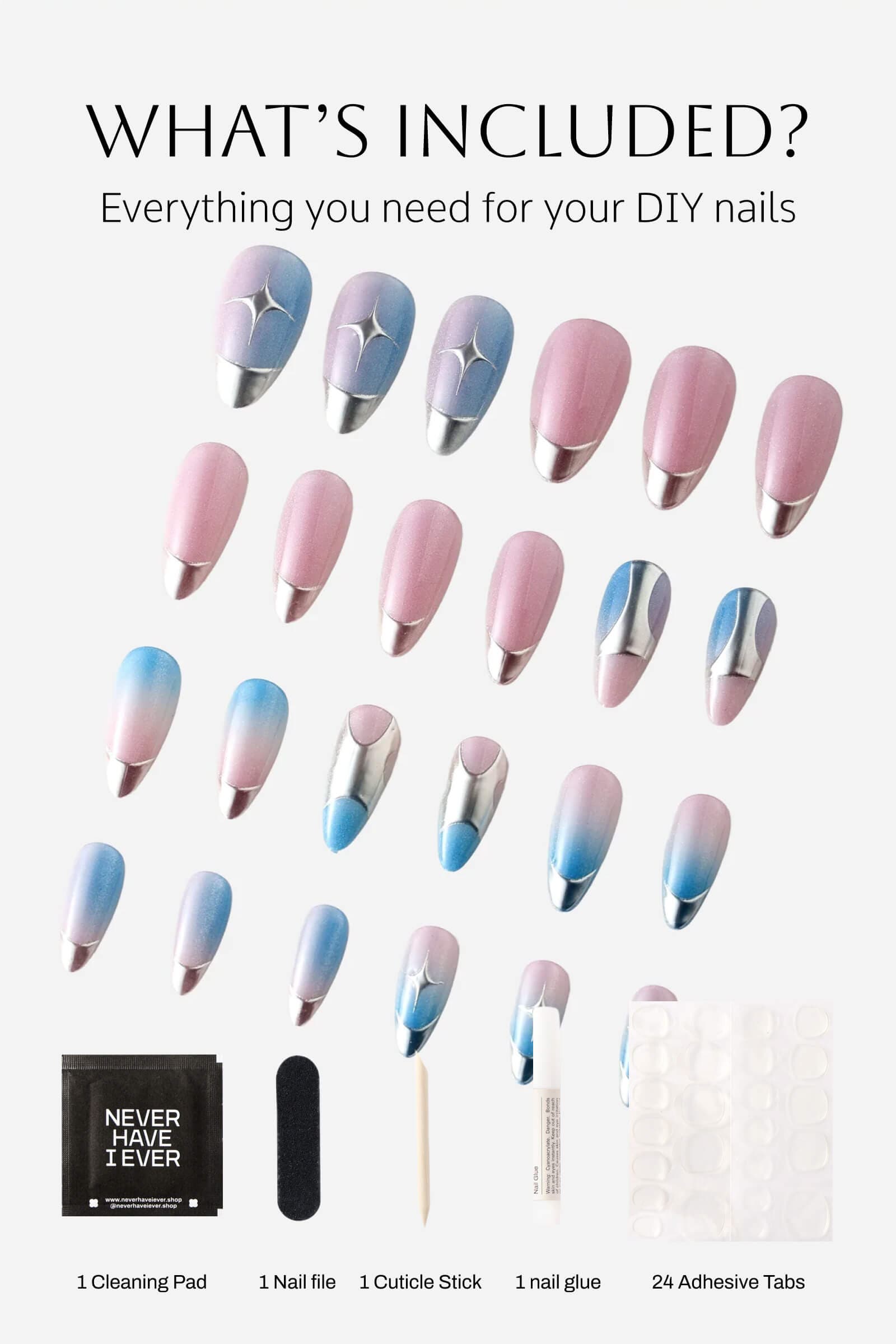 Never Have I Ever Titanium Jelly Press On Nail By Jade Roland In Metallic Silver