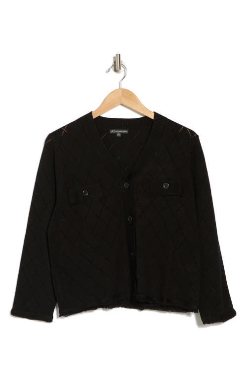 ADRIANNA PAPELL ADRIANNA PAPELL DIAMOND JACQUARD CARDIGAN 