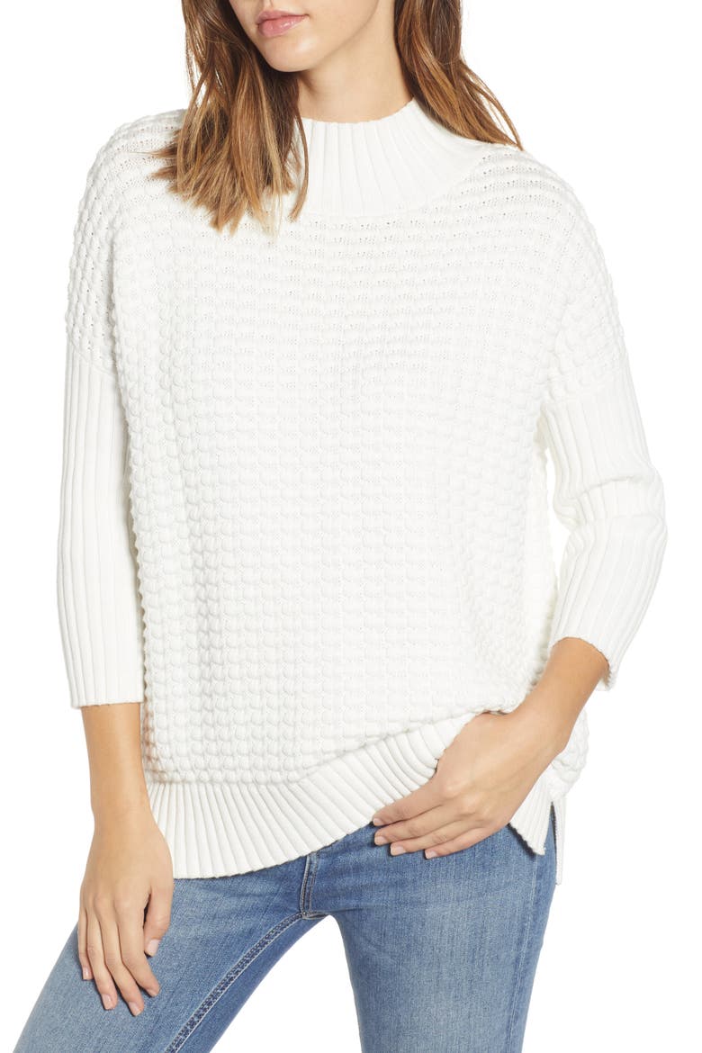 Mozart Popcorn Sweater, Main, color, SUMMER WHITE